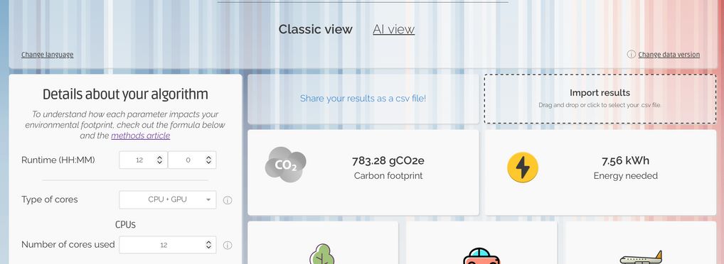 Green Algorithms Calculator